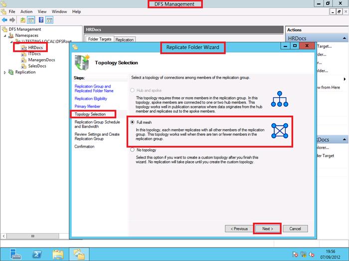 select the replication topology