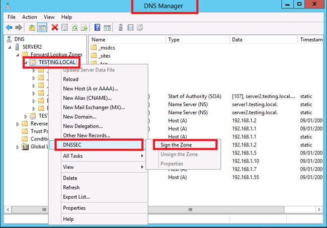 Digitally Signing Private DNS Server Zone Data